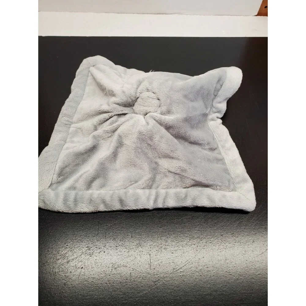 12 Inch Gray Elephant square with satin trim Lovee Plush